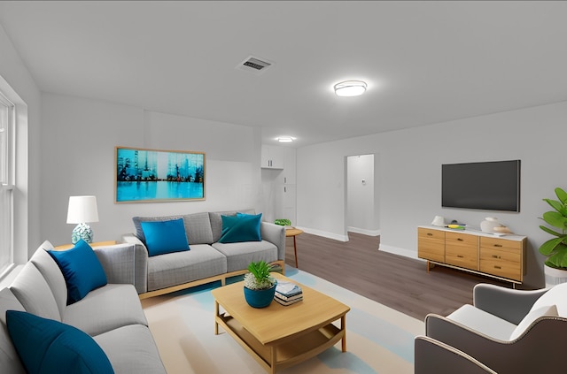 living room featuring hardwood / wood-style floors