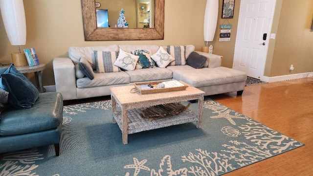 living room featuring hardwood / wood-style floors