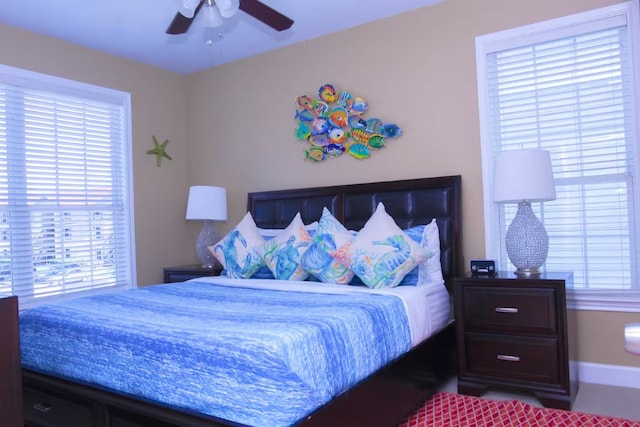 bedroom with ceiling fan