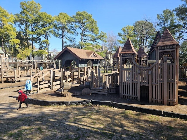 view of community jungle gym