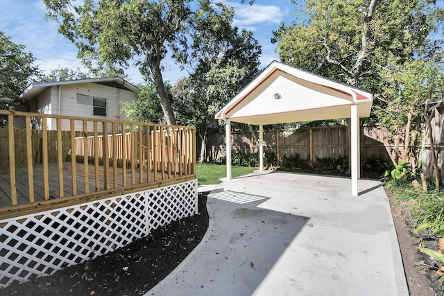 view of patio with a wooden deck