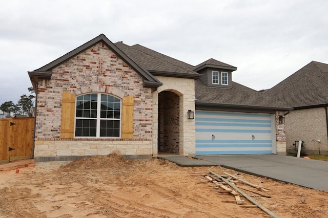 view of front of house with a garage