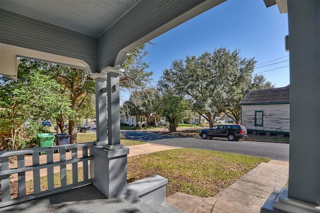 view of yard featuring a porch