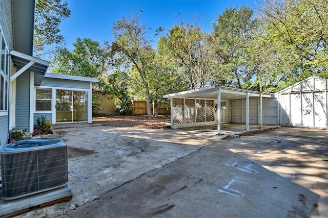 view of patio / terrace with central air condition unit