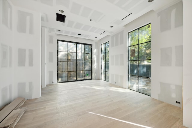 unfurnished room with light hardwood / wood-style floors