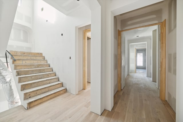 corridor featuring light hardwood / wood-style flooring