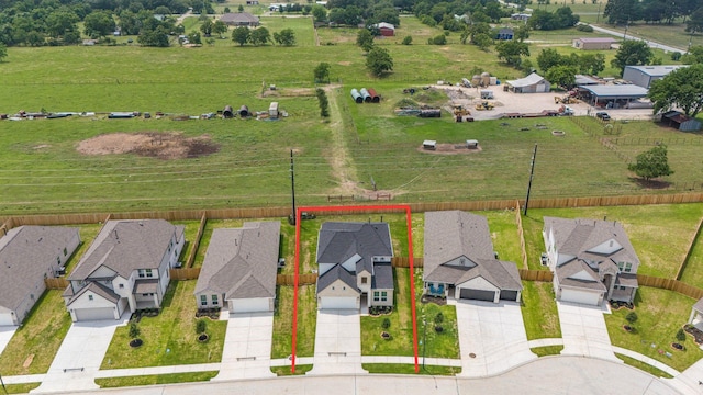 373 Spruce Oak Ln, Waller, TX 77484 - overview of rural landscape featuring property boundaries highlighted and nearby suburban area
