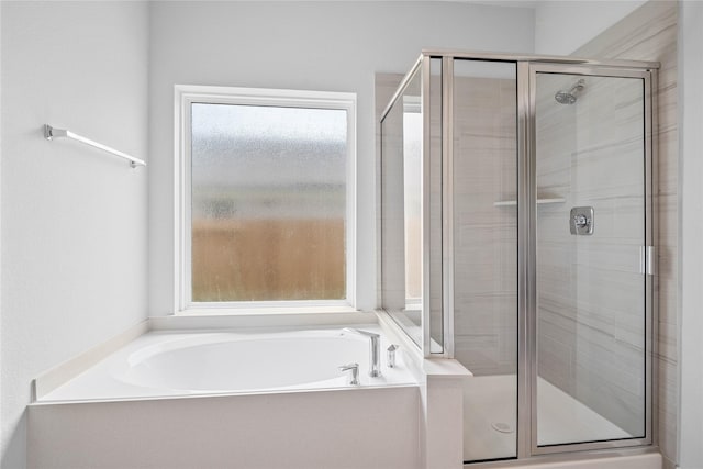 373 Spruce Oak Ln, Waller, TX 77484 - full bathroom featuring a shower stall and a bath