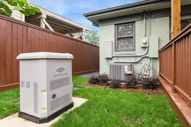 exterior space featuring central air condition unit