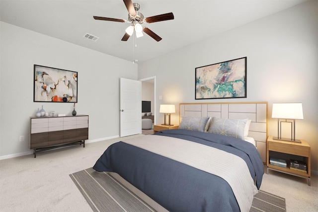 511 Emerald Thicket Ln, Huffman, TX 77336 - carpeted bedroom featuring a ceiling fan and baseboards