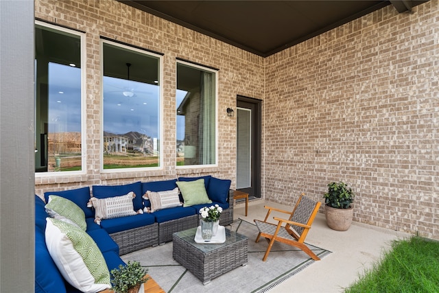 view of patio featuring an outdoor hangout area