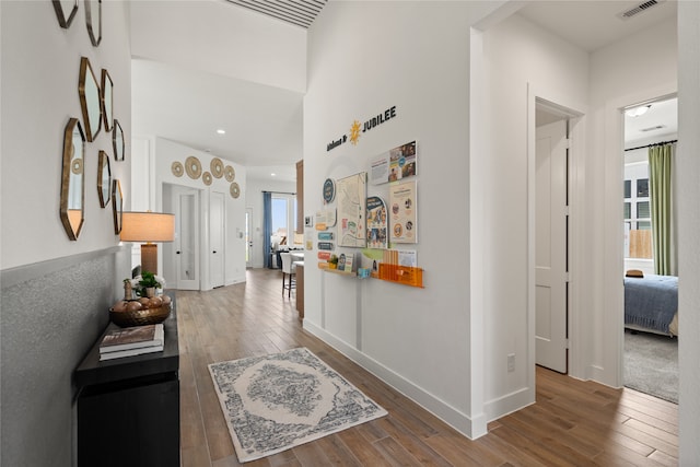 hall featuring hardwood / wood-style flooring