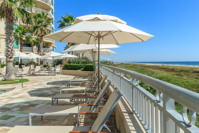 view of property's community with a water view
