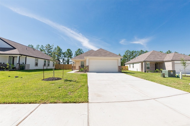 ranch-style house with a front lawn