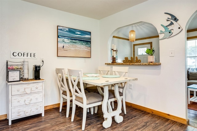 dining room featuring dark hardwood / wood-style flooring