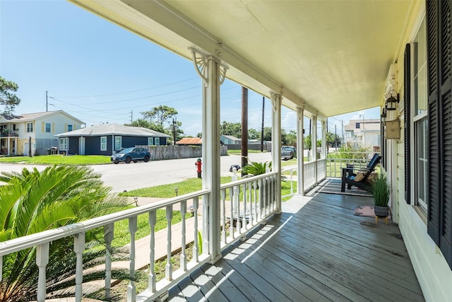 wooden deck featuring a porch