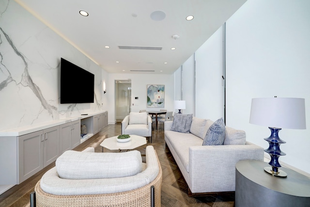 living room featuring hardwood / wood-style flooring