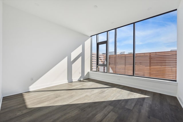 spare room with dark wood-type flooring