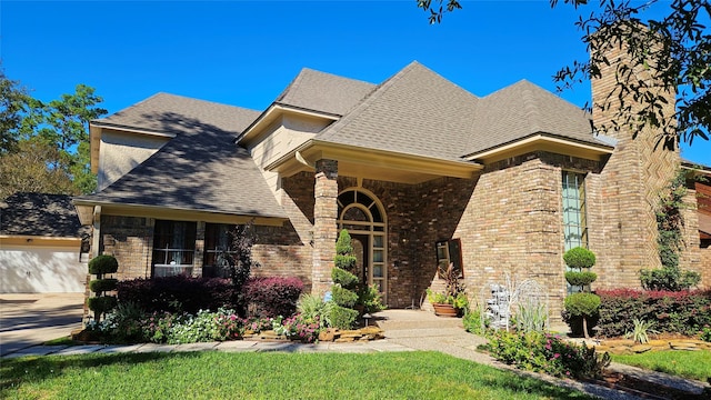 view of front of house with a garage