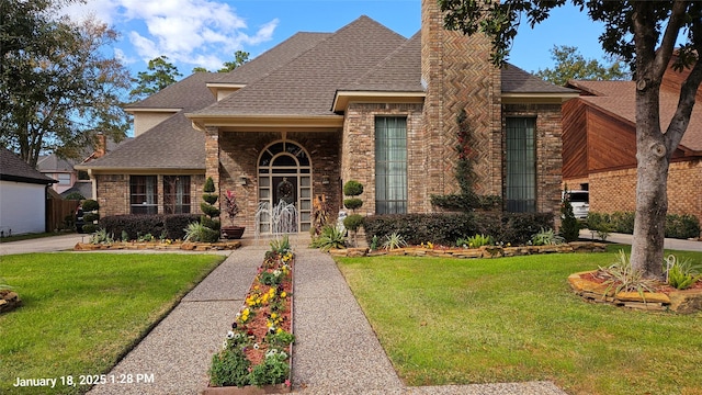 view of front facade with a front yard