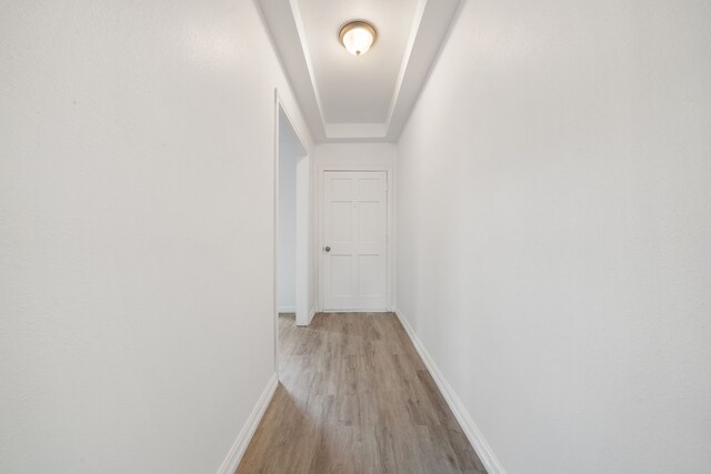 hall featuring light wood-type flooring