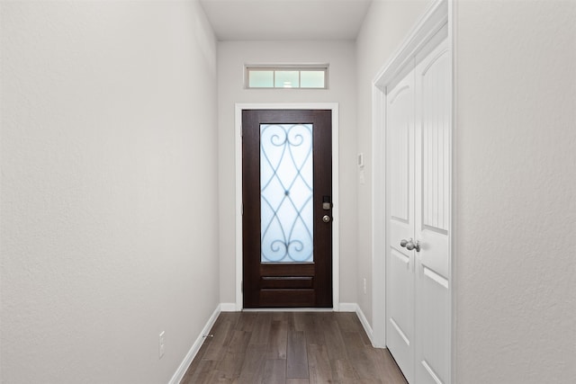 doorway featuring hardwood / wood-style flooring