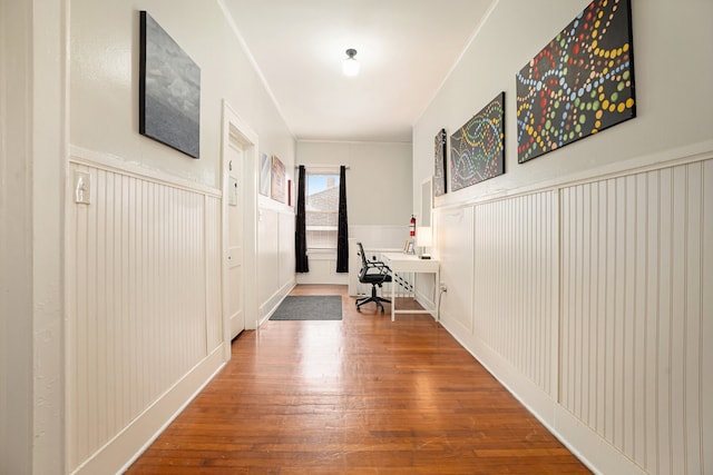 hall featuring hardwood / wood-style floors