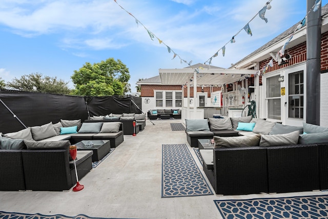 view of patio featuring outdoor lounge area