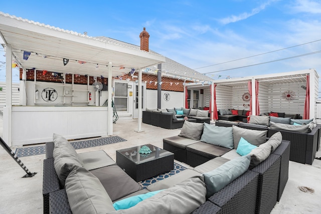 view of patio with an outdoor living space