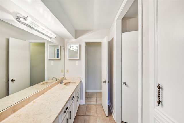 bathroom featuring vanity and tile patterned floors