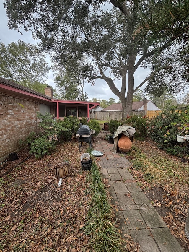 view of yard with a patio area