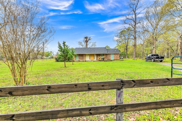 view of front of home with a front lawn