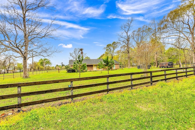 view of yard featuring a rural view