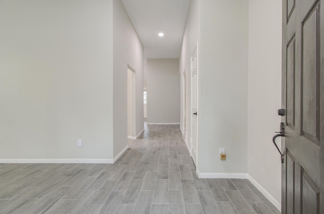 hall featuring light wood-type flooring