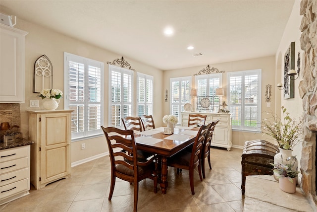 view of tiled dining room