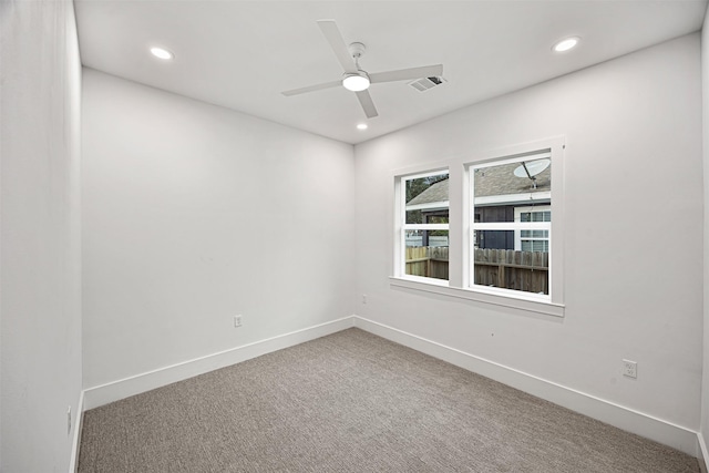 2714 Hardy St, Houston, TX 77009 - carpeted spare room with recessed lighting and ceiling fan