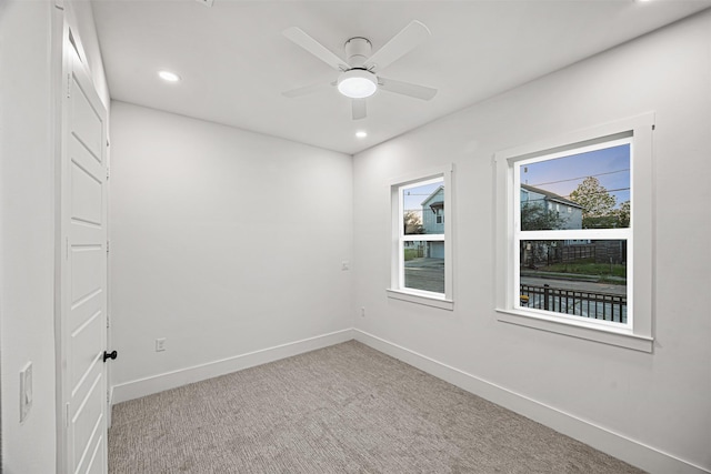 2714 Hardy St, Houston, TX 77009 - carpeted spare room with recessed lighting and a ceiling fan