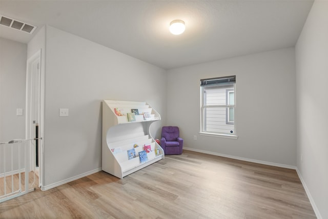 interior space with light hardwood / wood-style flooring