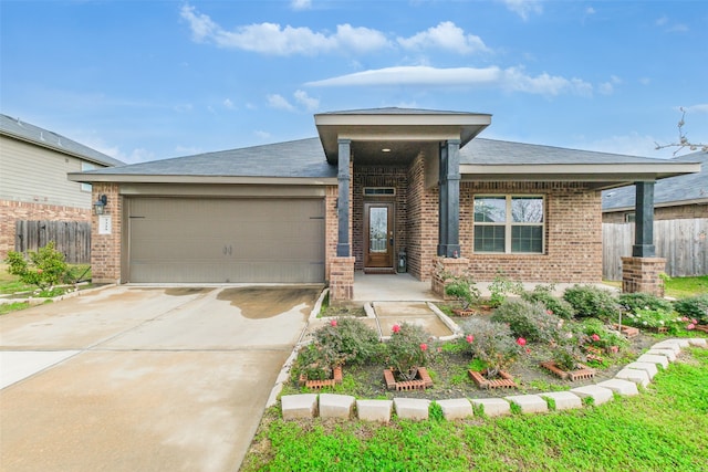 view of front facade with a garage