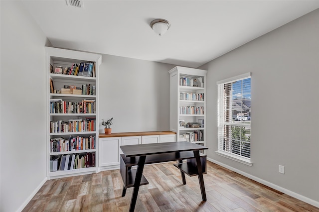 office featuring light hardwood / wood-style flooring