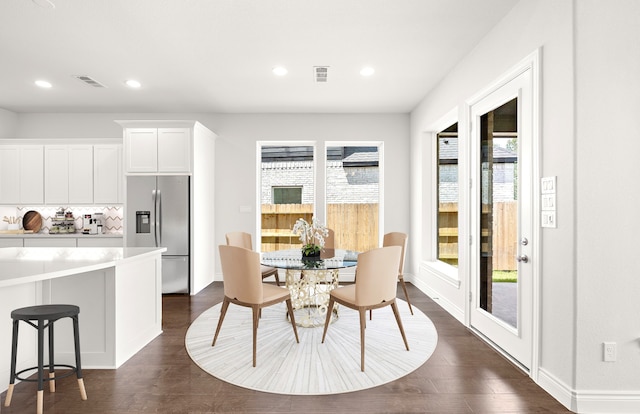 dining room featuring dark hardwood / wood-style floors