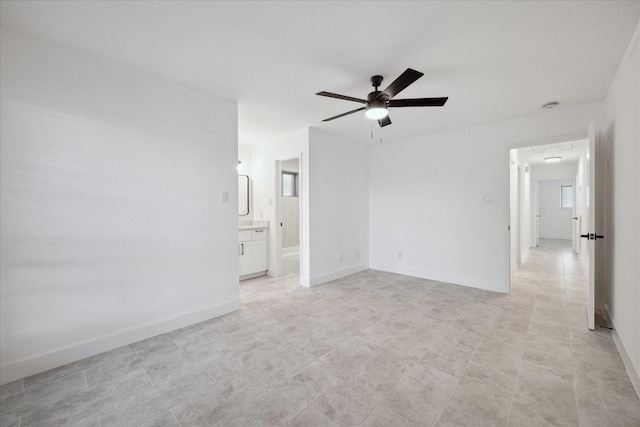 spare room featuring ceiling fan