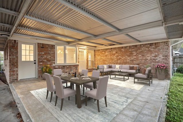 view of patio / terrace featuring an outdoor living space