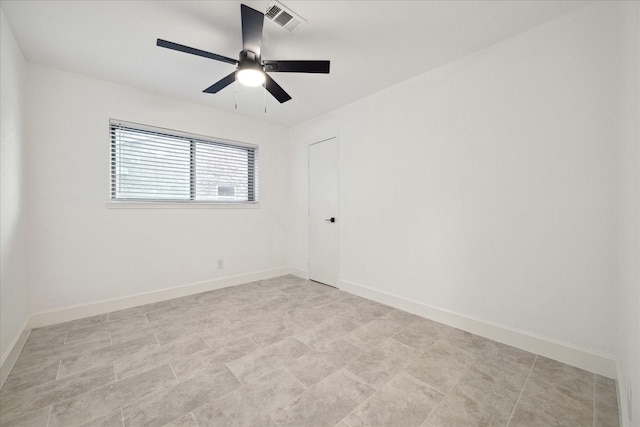 unfurnished room featuring ceiling fan