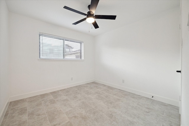 unfurnished room with ceiling fan