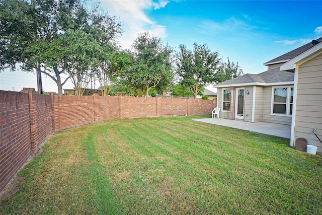 view of yard featuring a patio area