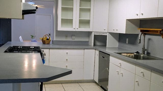 kitchen featuring white cabinetry, stainless steel dishwasher, and sink