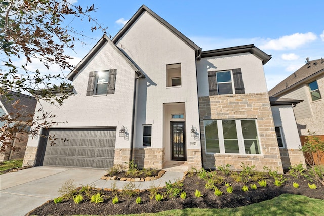 view of front of house with a garage