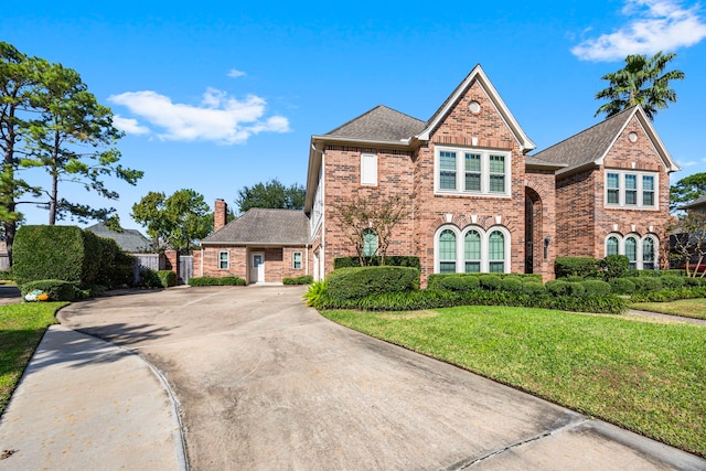 view of front facade featuring a front yard