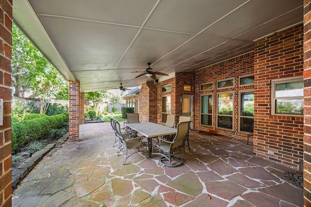 view of patio / terrace with ceiling fan